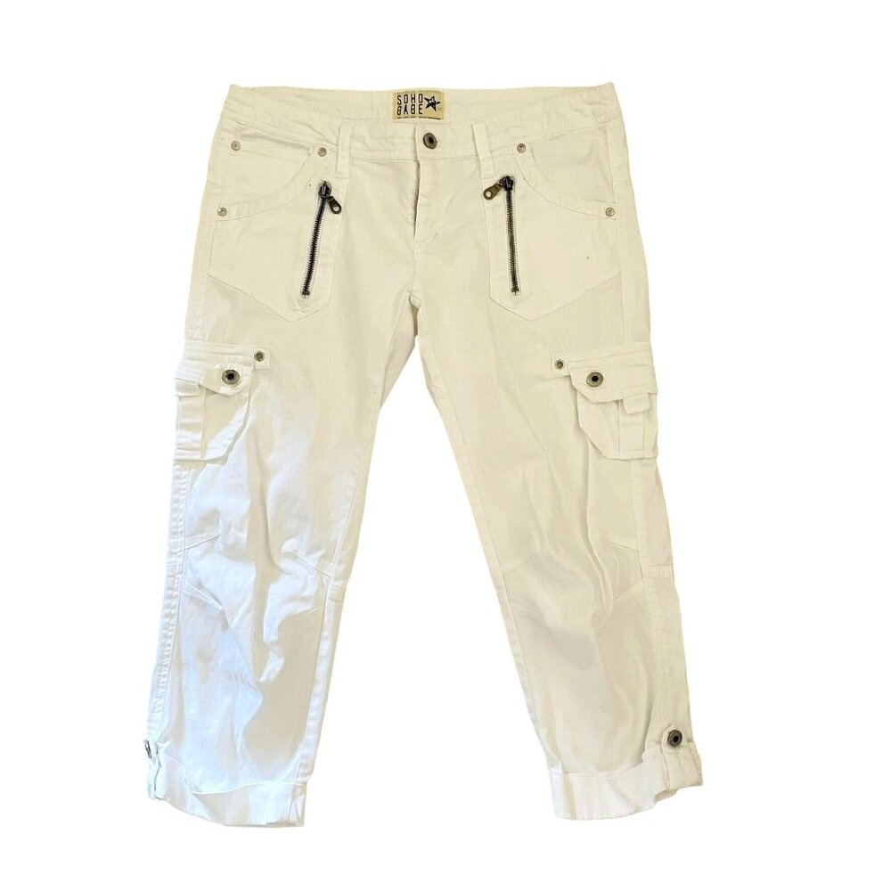 Soho Babe White Capri Cargo Pants Size 7